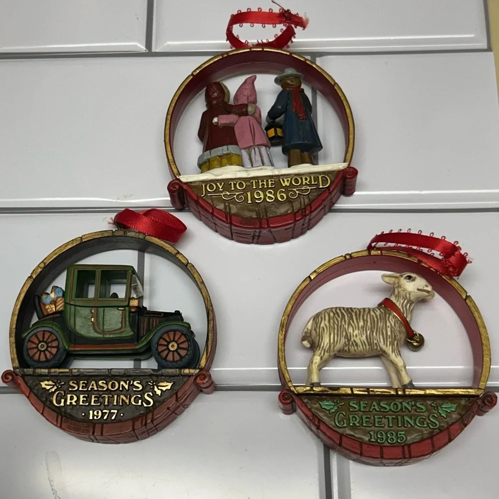 3 vintage hallmark keepsake ornaments